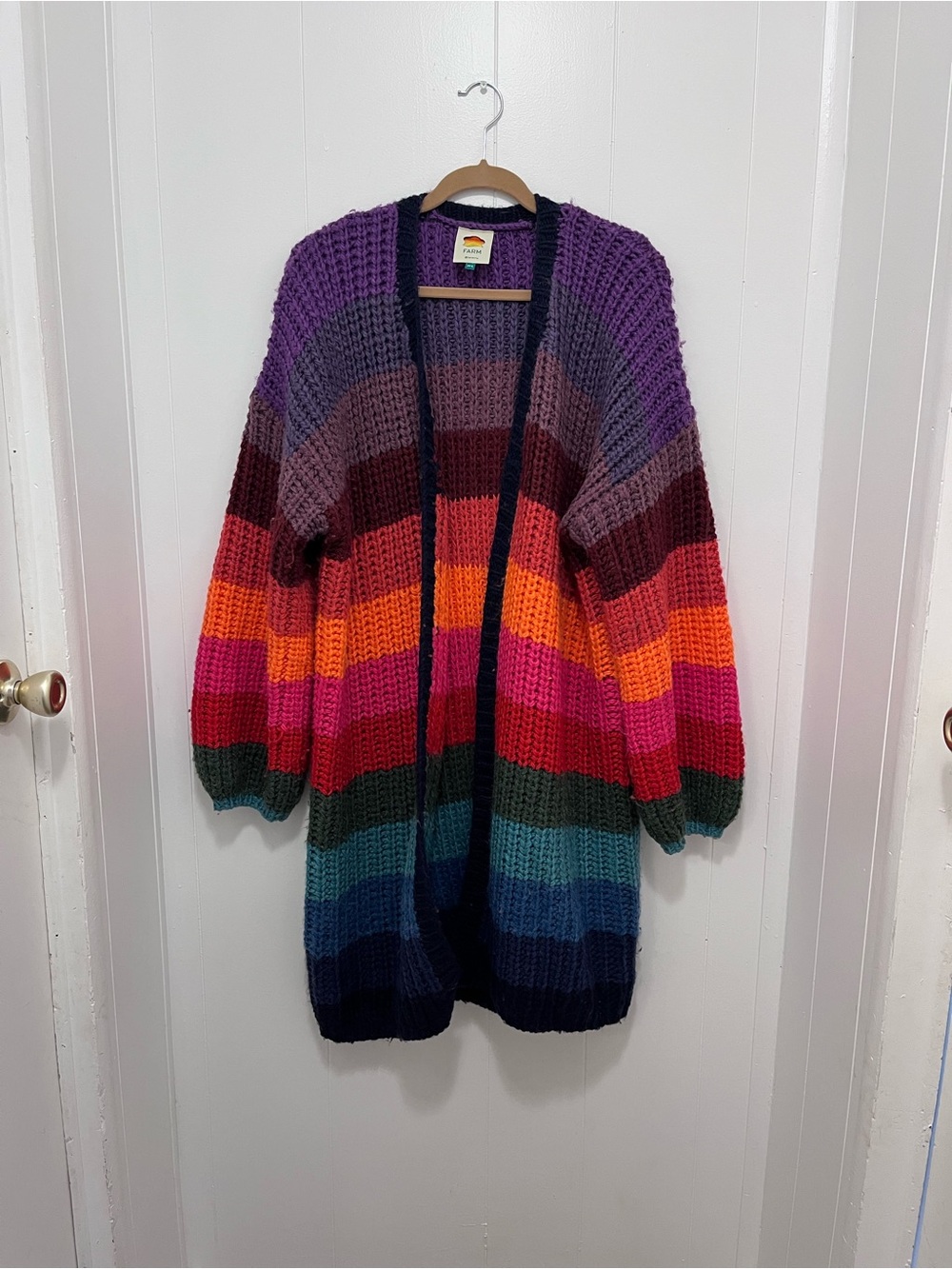 Farm Rio Chunky Knit Striped Sweater